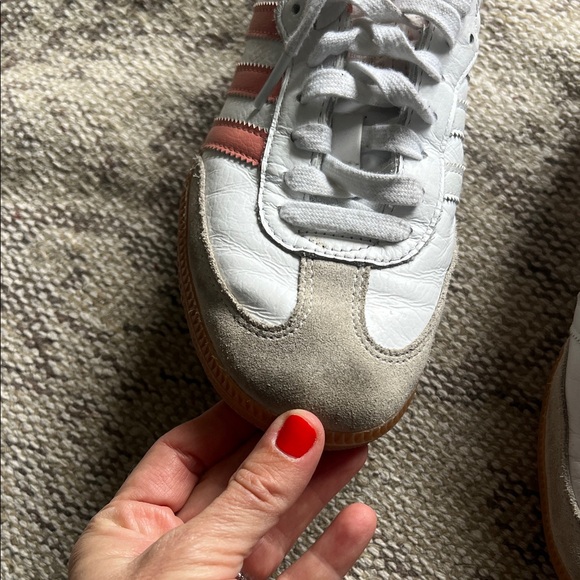 Adidas Samba White and Coral Sneakers - Picture 3 of 8